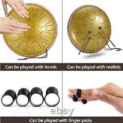 Steel Tongue Drum Kit Handcrafted Hand Drum Portable For Practice