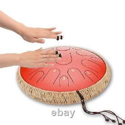 Steel Tongue Drum Kit Protective Spray Paint Hand Drum 15 Notes Portable