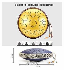 Steel Tongue Drums 15 Notes Tank Drum 14 Inch D Key High Carbon Purple
