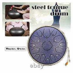 Steel Tongue Drums 15 Notes Tank Drum 14 Inch D Key High Carbon Purple