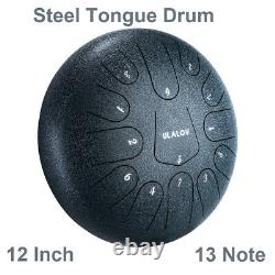 Tongue Drum 13 Note 12 Inch Steel Drum With Travel Bag Finger Picks Meditation