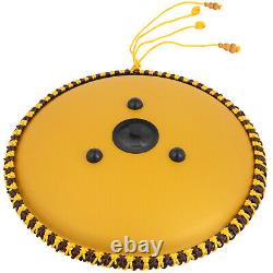 Tongue Drum 14 Notes Dish Shape Drum 14 Inches Dia. With Rope Decoration Golden