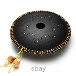 Ulalov 14 Notes-14 Inch Steel Tongue Drum for Adults Percussion Steel Drums H