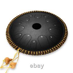 Ulalov Percussion Steel Tongue Drum 14 Note 14 Inch with Book Travel Bag Mallet