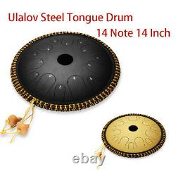 Ulalov Steel Tongue Drum 14 Inch 14 Note with Finger Pick Mallet Book Ideal for