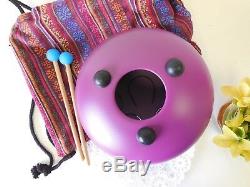WuYou 10 Handmade Steel Tongue Drum Handpan Theropy Meditation healing, Purple