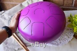 WuYou 12 Steel Tongue Drum Handpan Tank Drum with FREE Bag & 2sticks, Purple