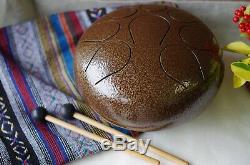 WuYou 9in Handmade Steel Tongue Drum Handpan Chakra Drum Theropy Healing Drum