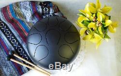 WuYou 9inch Steel Tongue Drum hand Pan Drum, hand tuned perfect Sound Healing