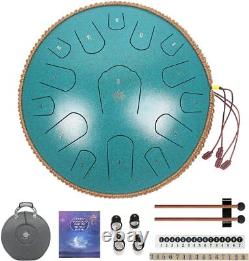 Yasisid Steel Tongue Drum 14 Inches 15 Notes Musical Instruments, Handpan Drum