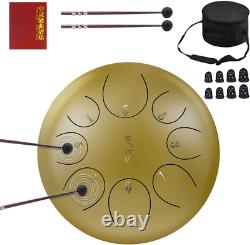 ZHRUNS Steel Tongue Drum, Hand Pan Drum 8 Notes 10 Inches, Percussion Steel Drum