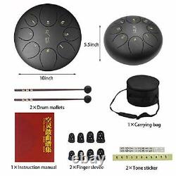 ZHRUNS metal drum steel tongue drum 10 inches 8 scale music meditation of enligh