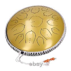 (gold)Tongue Drum Kit 14in 15 Tone Steel Tongue Drum Percussion With Bag